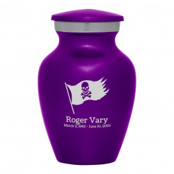 Pirate Flag Keepsake Urn - Purple Luster