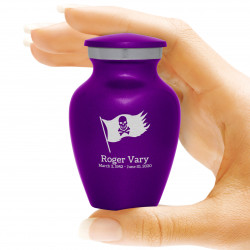 Pirate Flag Keepsake Urn - Purple Luster