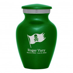 Pirate Flag Keepsake Urn - Shamrock Green