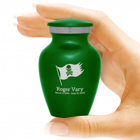 Pirate Flag Keepsake Urn - Shamrock Green