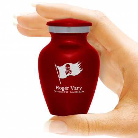 Pirate Flag Keepsake Urn - Ruby Red