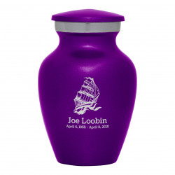 Sailing Ship Keepsake Urn - Purple Luster