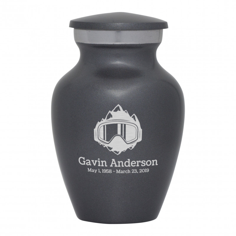 Snow Goggles Keepsake Urn - Gunmetal Gray
