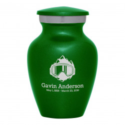 Snow Goggles Keepsake Urn - Shamrock Green