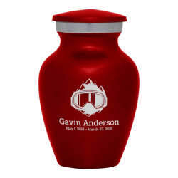 Snow Goggles Keepsake Urn - Ruby Red