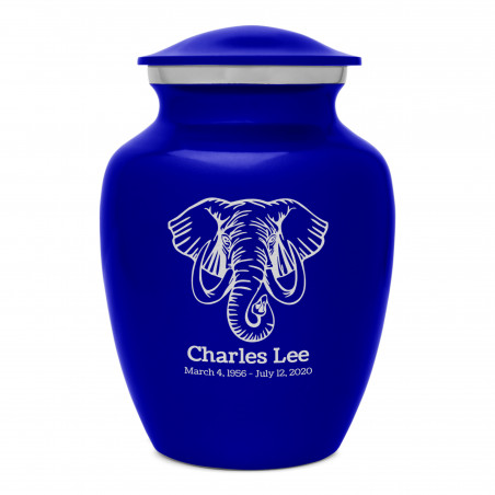 Elephant Sharing Urn - Midnight Blue