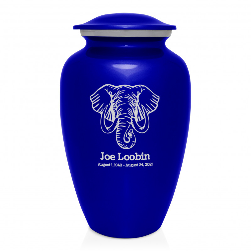 Elephant Cremation Urn - Midnight Blue