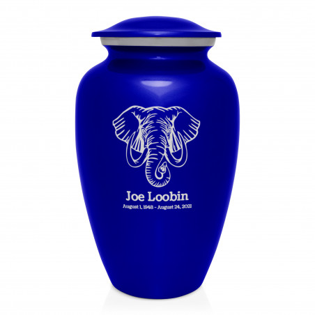 Elephant Cremation Urn - Midnight Blue
