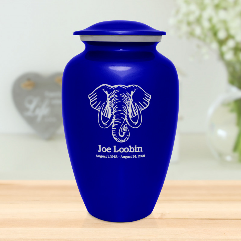 Elephant Cremation Urn - Midnight Blue
