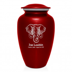 Elephant Cremation Urn - Ruby Red