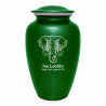 Elephant Cremation Urn - Shamrock Green