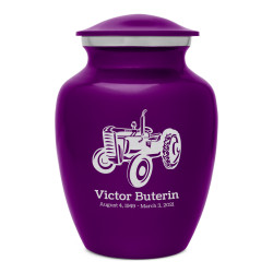 Classic Tractor Sharing Urn - Purple Luster