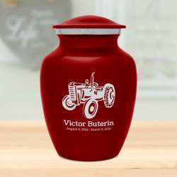 Classic Tractor Sharing Urn - Ruby Red