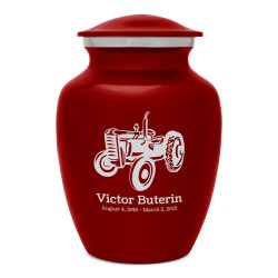 Classic Tractor Sharing Urn - Ruby Red