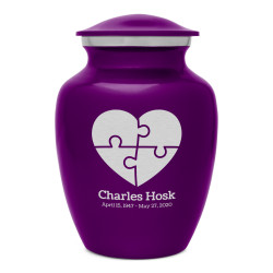Autism Puzzle Sharing Urn - Purple Luster