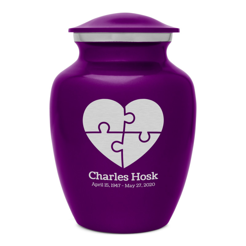 Autism Puzzle Sharing Urn - Purple Luster