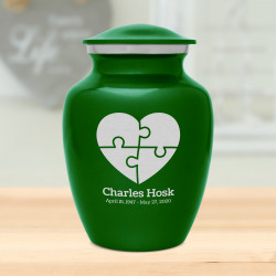 Autism Puzzle Sharing Urn - Shamrock Green