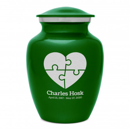 Autism Puzzle Sharing Urn - Shamrock Green
