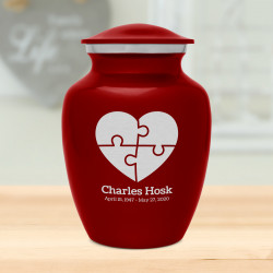 Autism Puzzle Sharing Urn - Ruby Red