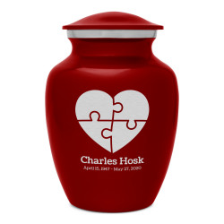 Autism Puzzle Sharing Urn - Ruby Red