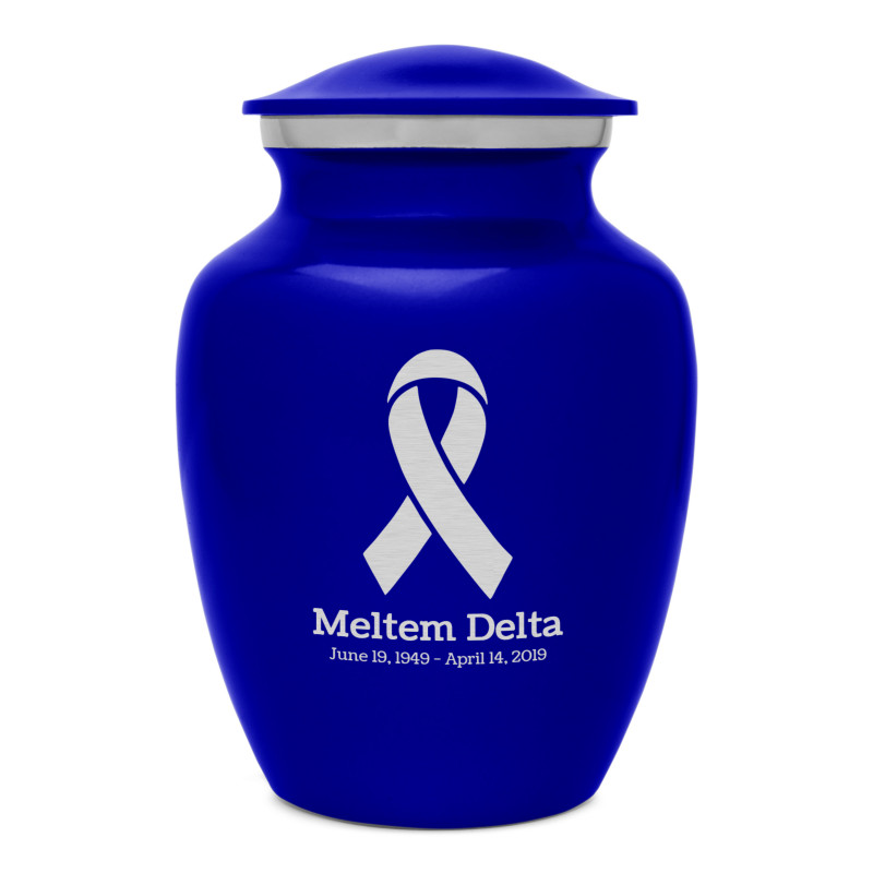 Cancer Ribbon Sharing Urn - Midnight Blue