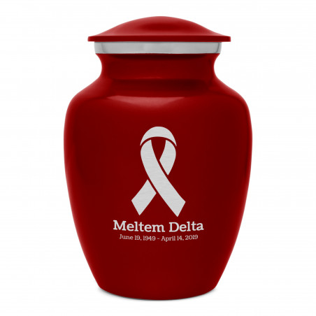 Cancer Ribbon Sharing Urn - Ruby Red