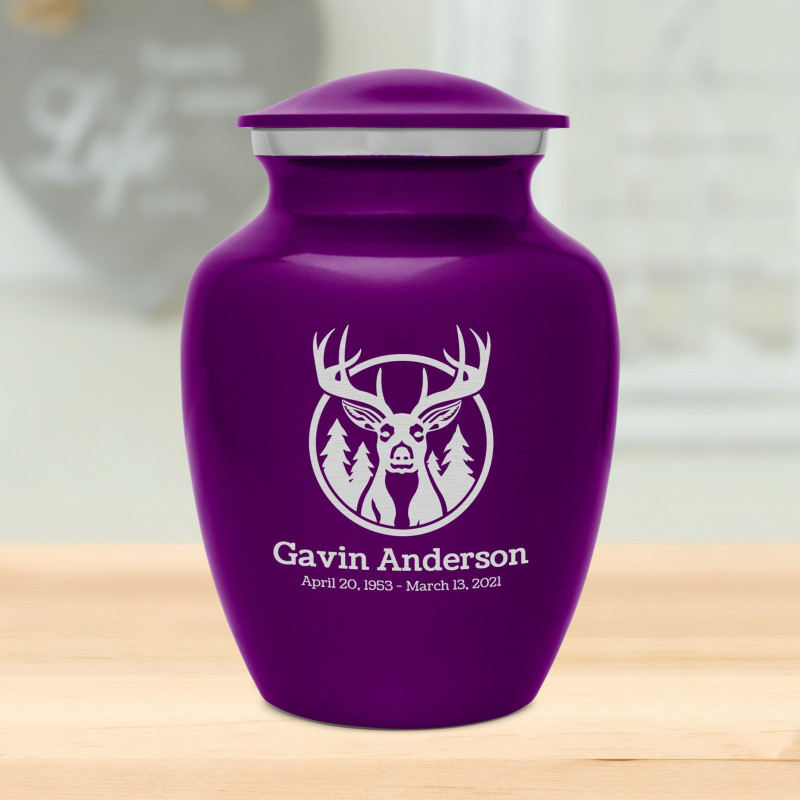 Deer Sharing Urn - Purple Luster