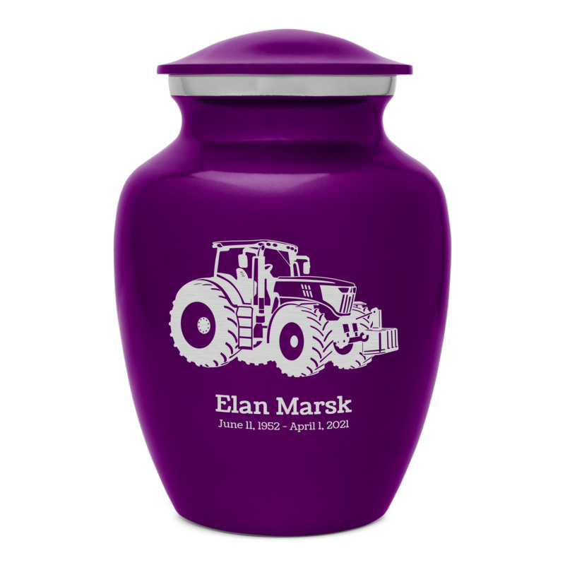 Modern Tractor Sharing Urn - Purple Luster