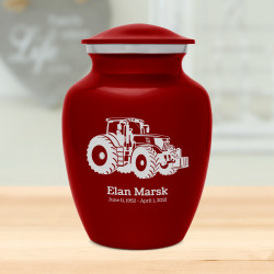 Modern Tractor Sharing Urn - Ruby Red