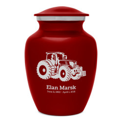 Modern Tractor Sharing Urn - Ruby Red