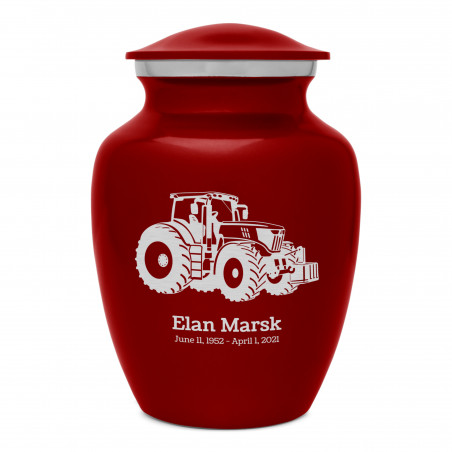 Modern Tractor Sharing Urn - Ruby Red