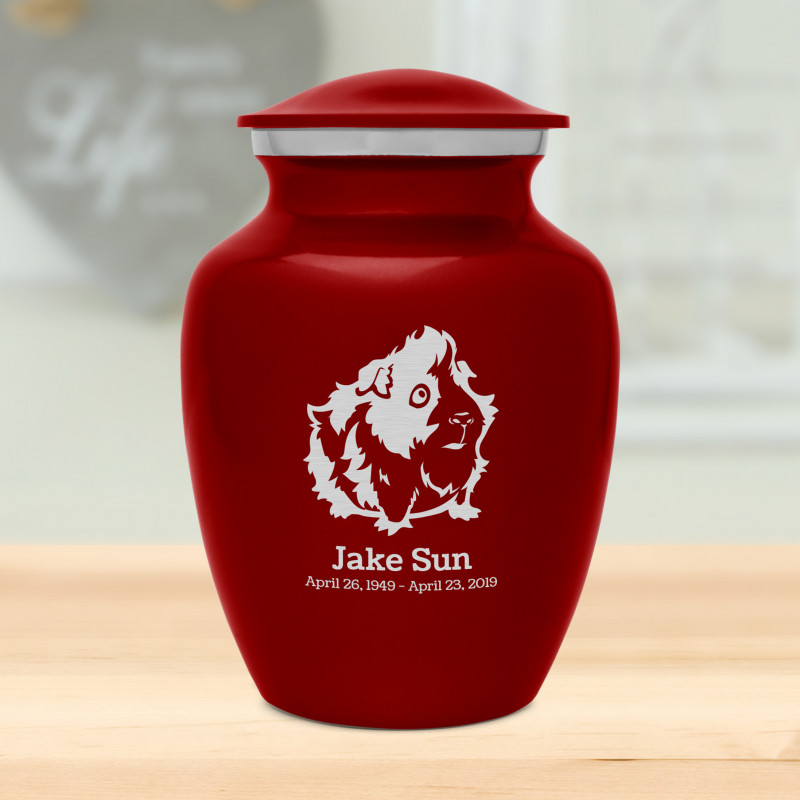 Small Guinea Pig Urn - Ruby Red