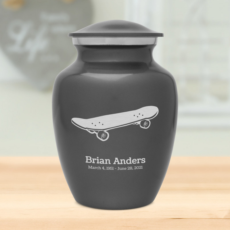 Skateboard Sharing Urn - Gunmetal Gray