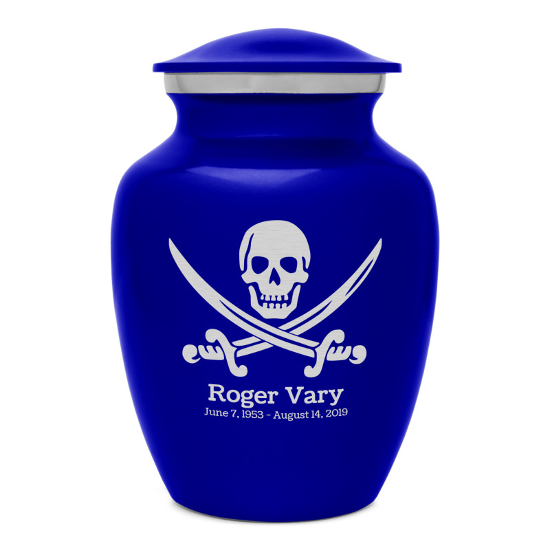 Pirate Skull Sharing Urn - Midnight Blue