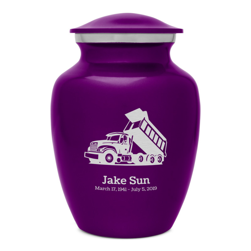 Dump Truck Sharing Urn - Purple Luster