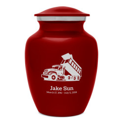 Dump Truck Sharing Urn - Ruby Red