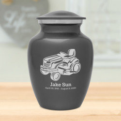 Riding Lawn Mower Sharing Urn - Gunmetal Gray