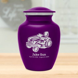 Riding Lawn Mower Sharing Urn - Purple Luster