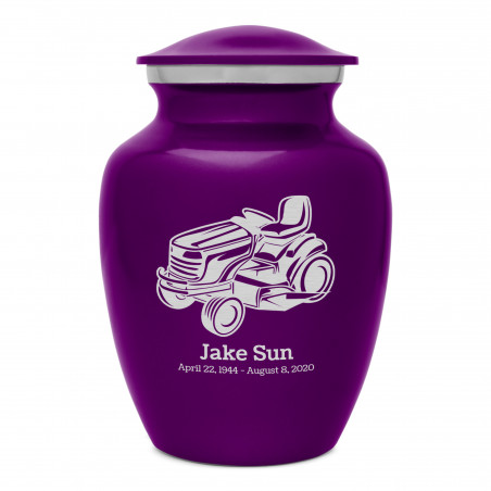 Riding Lawn Mower Sharing Urn - Purple Luster