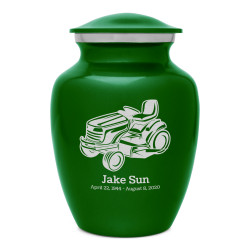 Riding Lawn Mower Sharing Urn - Shamrock Green