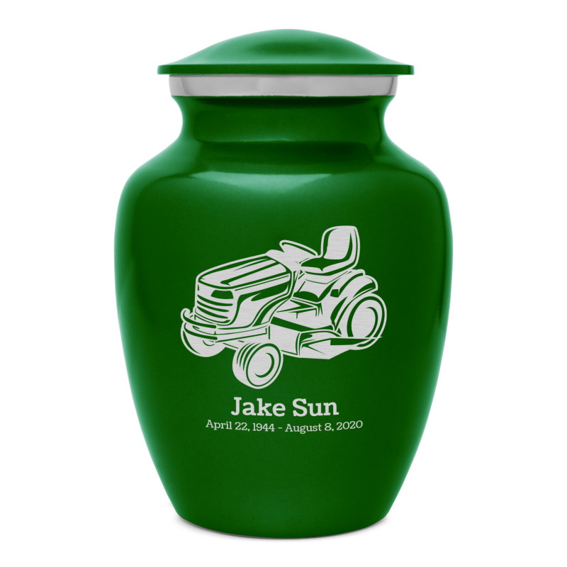 Riding Lawn Mower Sharing Urn - Shamrock Green
