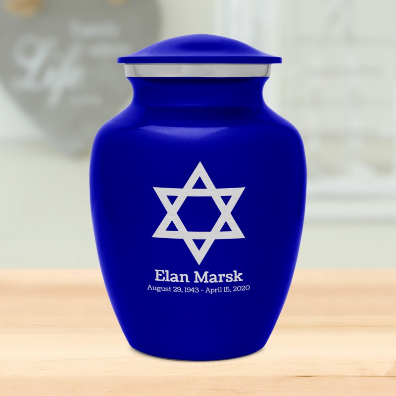 Star of David Sharing Urn - Midnight Blue