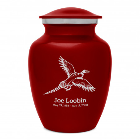 Pheasant Sharing Urn - Ruby Red