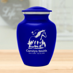 Horse Landscape Sharing Urn - Midnight Blue