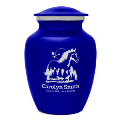 Horse Landscape Sharing Urn - Midnight Blue