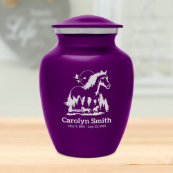 Horse Landscape Sharing Urn - Purple Luster