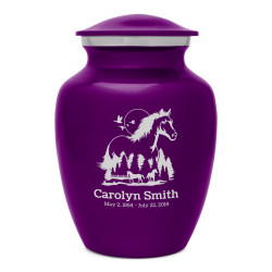 Horse Landscape Sharing Urn - Purple Luster