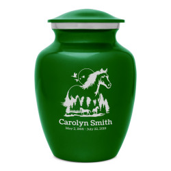 Horse Landscape Sharing Urn - Shamrock Green