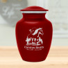 Horse Landscape Sharing Urn - Ruby Red