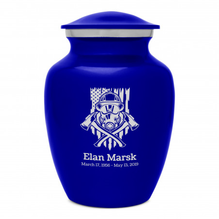 Patriotic Firefighter Sharing Urn - Midnight Blue